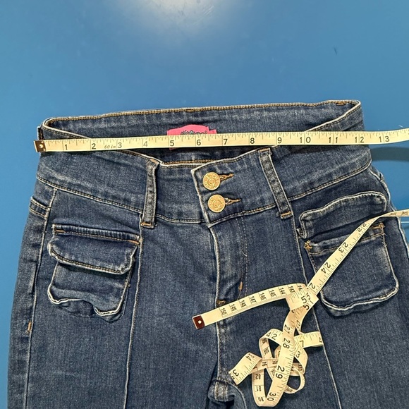 Edikted Dark Blue Boot Cut Jeans. Size XS=25. Like New. - Picture 5 of 6